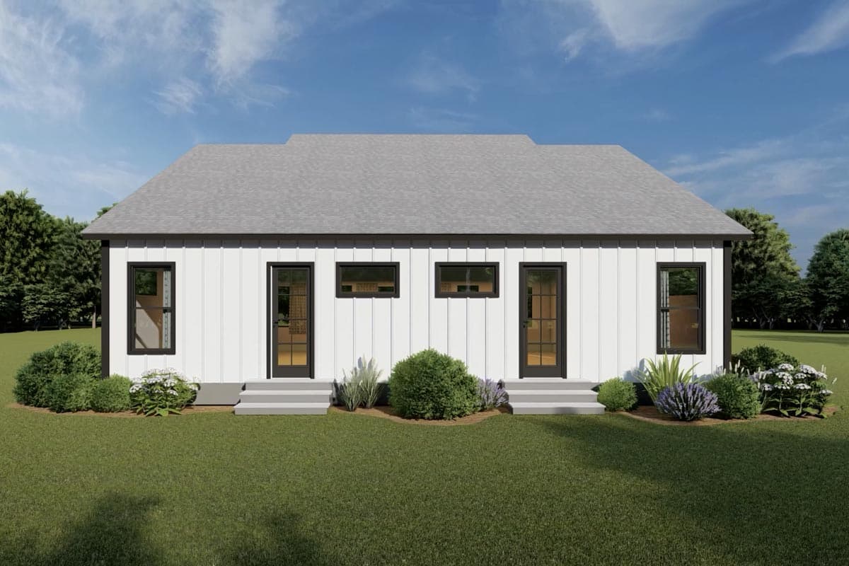 Plan 100305GHR: Modern Farmhouse Duplex House Plan with Matching 1046 Square Foot 3-Bed Units - Image #7 - Country, Farmhouse, Modern Farmhouse, Southern