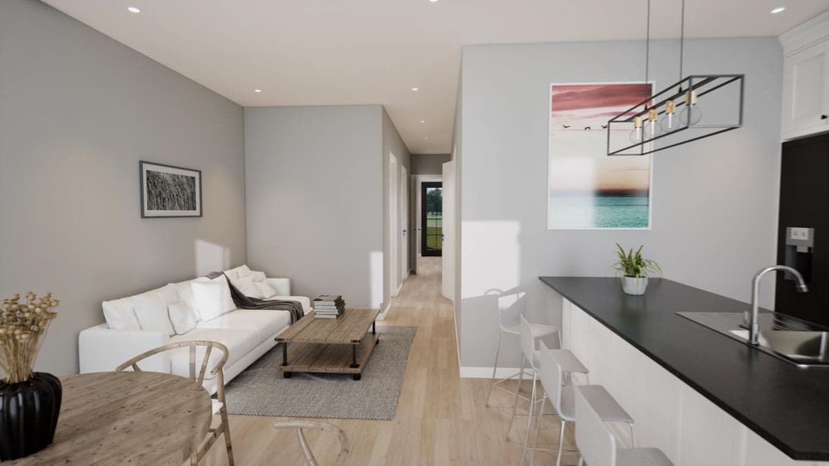 Plan 100305GHR: Modern Farmhouse Duplex House Plan with Matching 1046 Square Foot 3-Bed Units - Image #9 - Country, Farmhouse, Modern Farmhouse, Southern