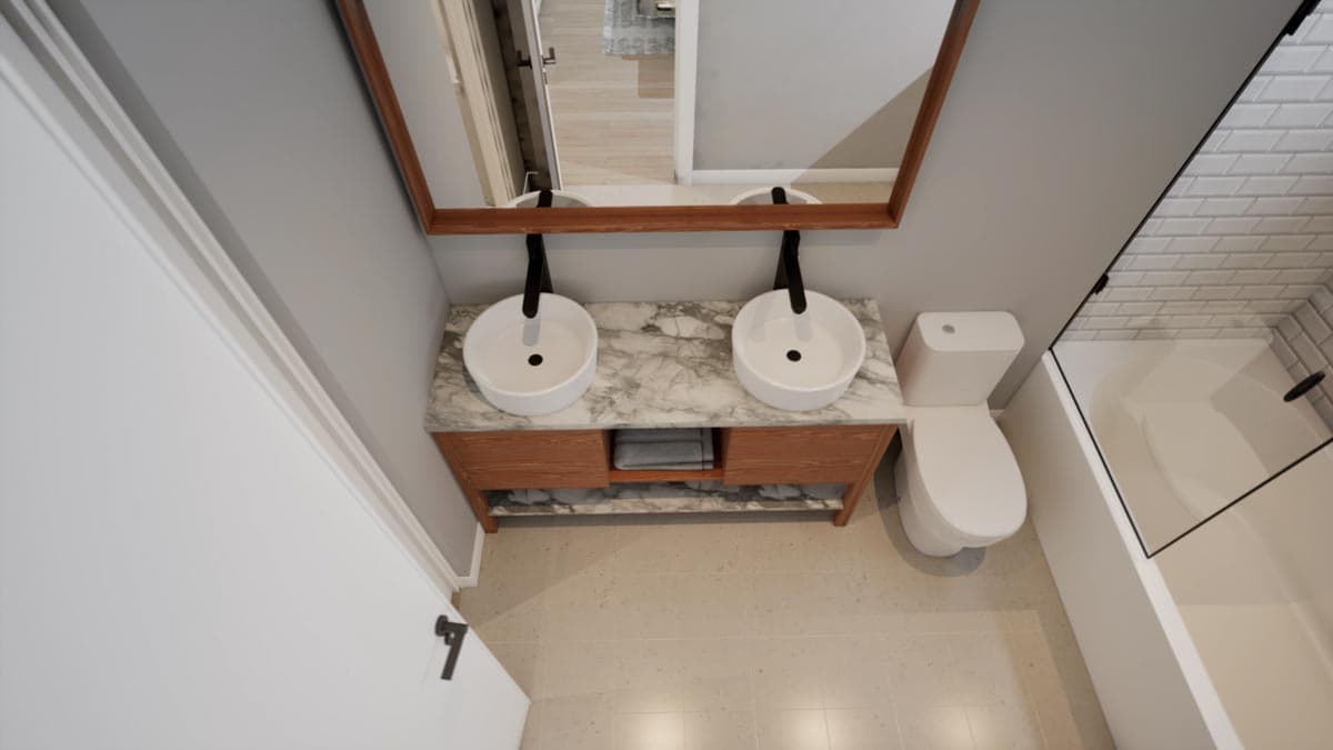 Plan 100305GHR: Modern Farmhouse Duplex House Plan with Matching 1046 Square Foot 3-Bed Units - Image #17 - Country, Farmhouse, Modern Farmhouse, Southern