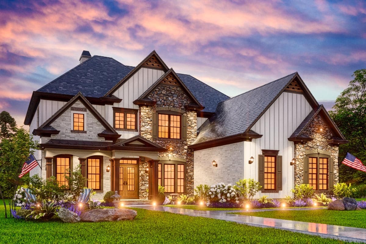 Plan 25806GE: 5-Bed House Plan with Angled Keeping Room and Formal and Informal Dining - 3547 Sq Ft - Image #21 - Country, European, Mountain, New American, Traditional