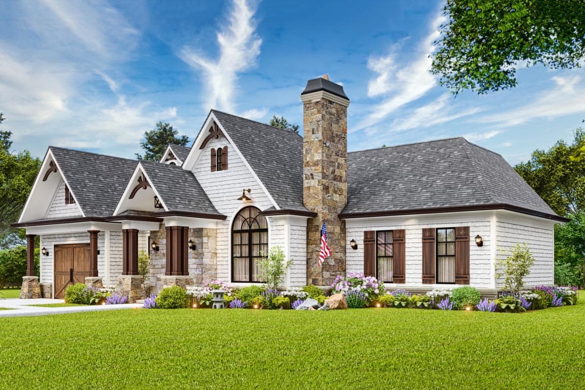 Plan 25808GE: Rustic Mountain Cottage Under 1200 Square Feet with Split Bedroom Layout - Image #5 - Cottage, Mountain, Ranch, Rustic