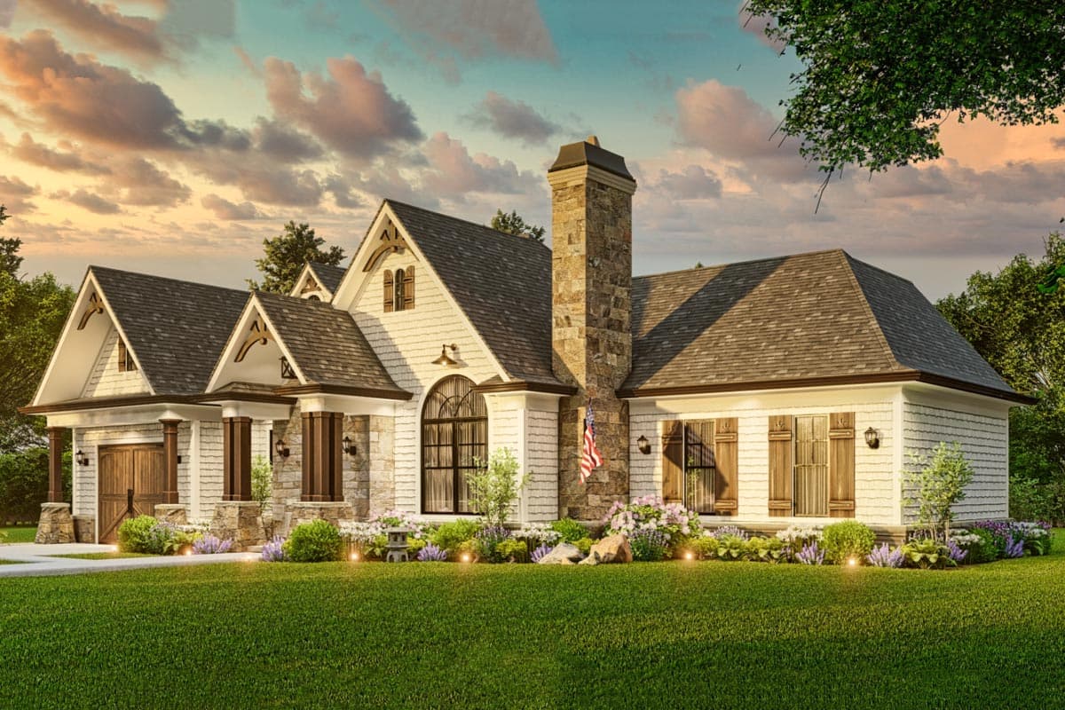 Plan 25808GE: Rustic Mountain Cottage Under 1200 Square Feet with Split Bedroom Layout - Image #7 - Cottage, Mountain, Ranch, Rustic