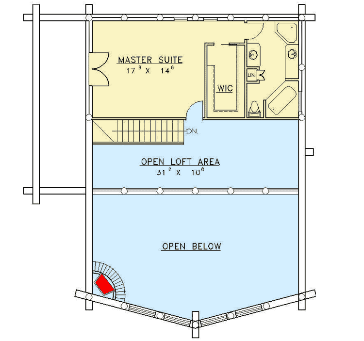 Plan 35112GH: Log Home Plan Made For Majestic Views - Floor Plan - 2nd Floor - Log Cabin, Mountain, Rustic, Vacation