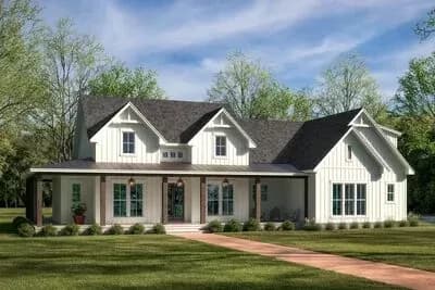 2377 Square Foot Modern Farmhouse with Full Wrap-Around Porch