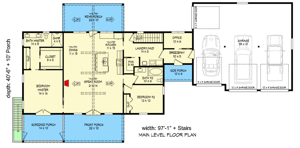 Plan 680120VR: Versatile 3300 Square Foot Lake Home Plan with 4 Bedrooms - Floor Plan - Main Level - Country, Mountain, Rustic, Traditional