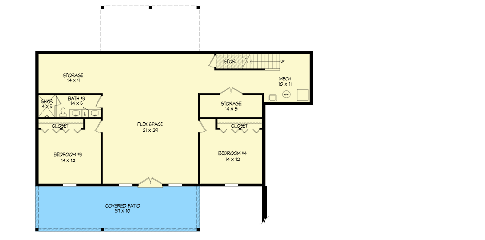 Plan 680120VR: Versatile 3300 Square Foot Lake Home Plan with 4 Bedrooms - Floor Plan - Lower Level - Country, Mountain, Rustic, Traditional