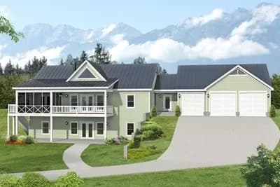 Versatile 3300 Square Foot Lake Home Plan with 4 Bedrooms