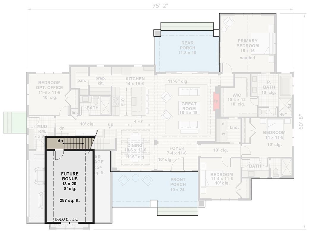Plan 14749RK: Modern Farmhouse House Plan - 2425 Sq Ft - Architectural Designs - Floor Plan - 2nd Floor - Craftsman, Modern Farmhouse, New American