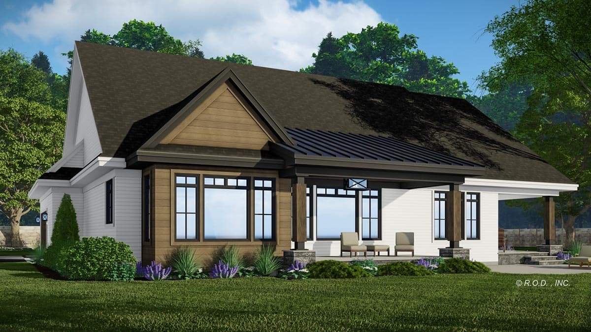 Plan 14748RK: 4 Bed Transitional Farmhouse Plan with Private Master Suite Porch - 2563 Sq Ft - Image #4 - Farmhouse, Modern Farmhouse, New American, Rustic, Transitional