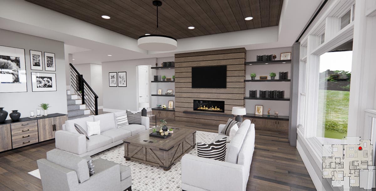 Plan 14748RK: 4 Bed Transitional Farmhouse Plan with Private Master Suite Porch - 2563 Sq Ft - Image #11 - Farmhouse, Modern Farmhouse, New American, Rustic, Transitional