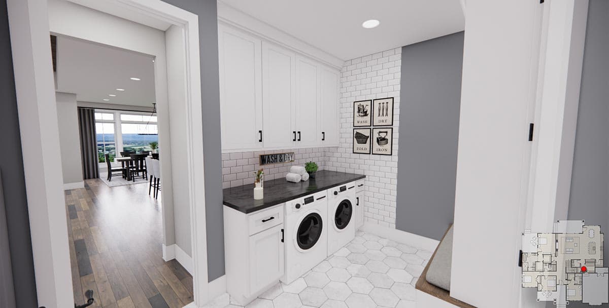 Plan 14748RK: 4 Bed Transitional Farmhouse Plan with Private Master Suite Porch - 2563 Sq Ft - Image #18 - Farmhouse, Modern Farmhouse, New American, Rustic, Transitional