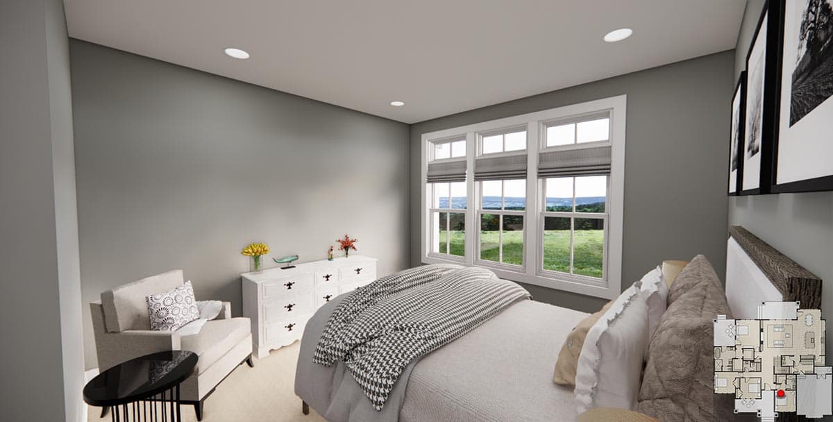 Plan 14748RK: 4 Bed Transitional Farmhouse Plan with Private Master Suite Porch - 2563 Sq Ft - Image #19 - Farmhouse, Modern Farmhouse, New American, Rustic, Transitional