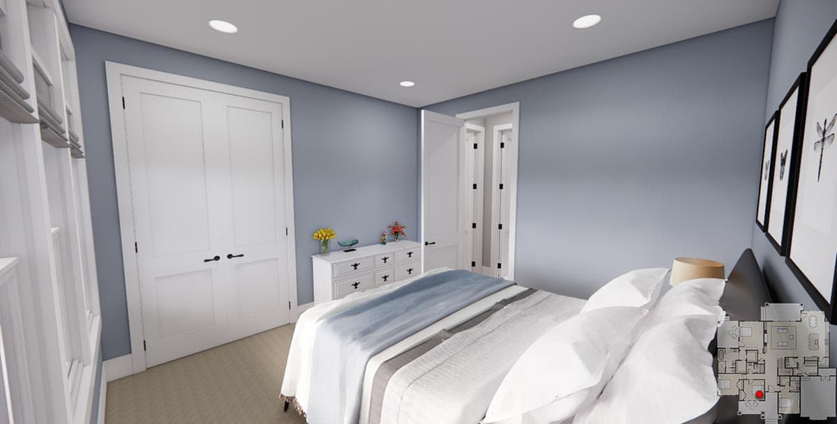 Plan 14748RK: 4 Bed Transitional Farmhouse Plan with Private Master Suite Porch - 2563 Sq Ft - Image #27 - Farmhouse, Modern Farmhouse, New American, Rustic, Transitional