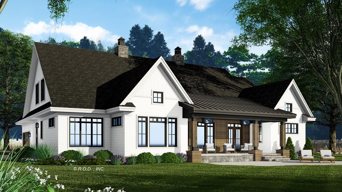 Plan 14752RK: Modern Farmhouse with Home Office and 12-Foot-Deep Rear Porch and Bonus Expansion - Image #7 - Country, Craftsman, Farmhouse, Modern Farmhouse, New American