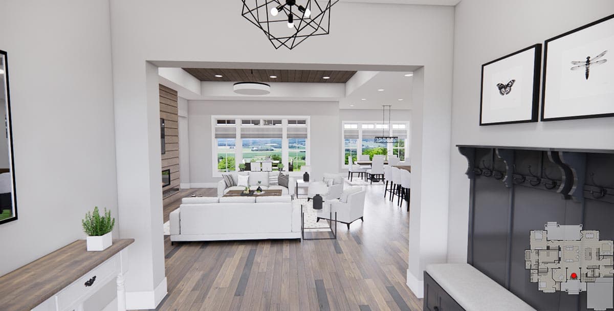 Plan 14752RK: Modern Farmhouse with Home Office and 12-Foot-Deep Rear Porch and Bonus Expansion - Image #9 - Country, Craftsman, Farmhouse, Modern Farmhouse, New American