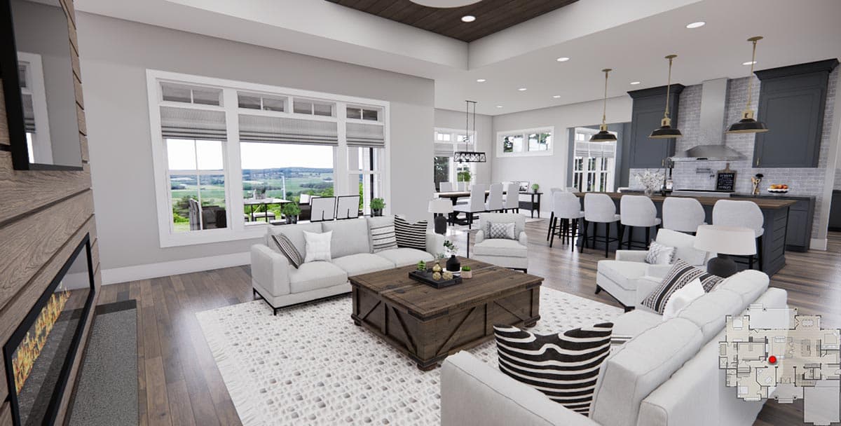 Plan 14752RK: Modern Farmhouse with Home Office and 12-Foot-Deep Rear Porch and Bonus Expansion - Image #13 - Country, Craftsman, Farmhouse, Modern Farmhouse, New American