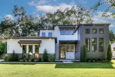 2-Story Contemporary Home Plan with Study and Main Bedroom on the First Floor