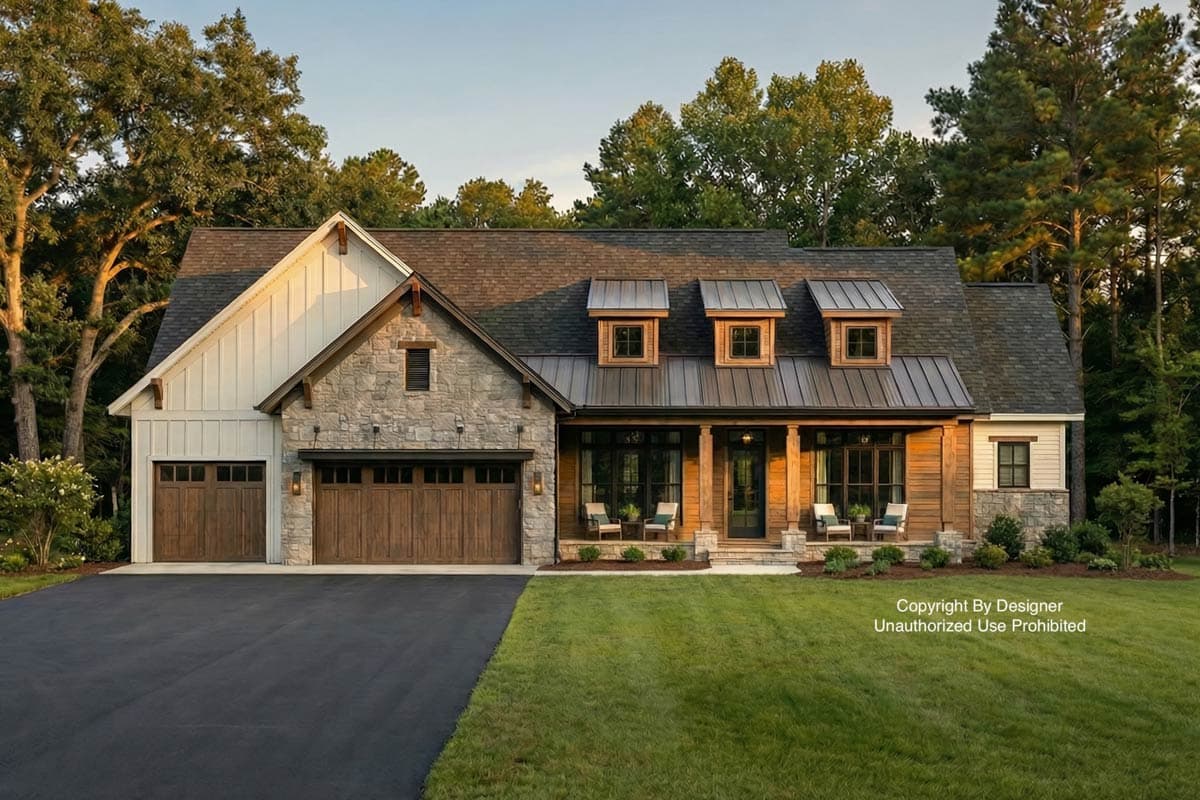 Plan 14754RK: 2600 Square Foot Rustic Traditional House Plan with 10-Foot-Deep Rear Porch - Video Cover Image - Cottage, Country, New American, Rustic, Traditional