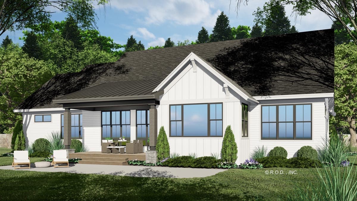 Plan 14754RK: 2600 Square Foot Rustic Traditional House Plan with 10-Foot-Deep Rear Porch - Image #4 - Cottage, Country, New American, Rustic, Traditional