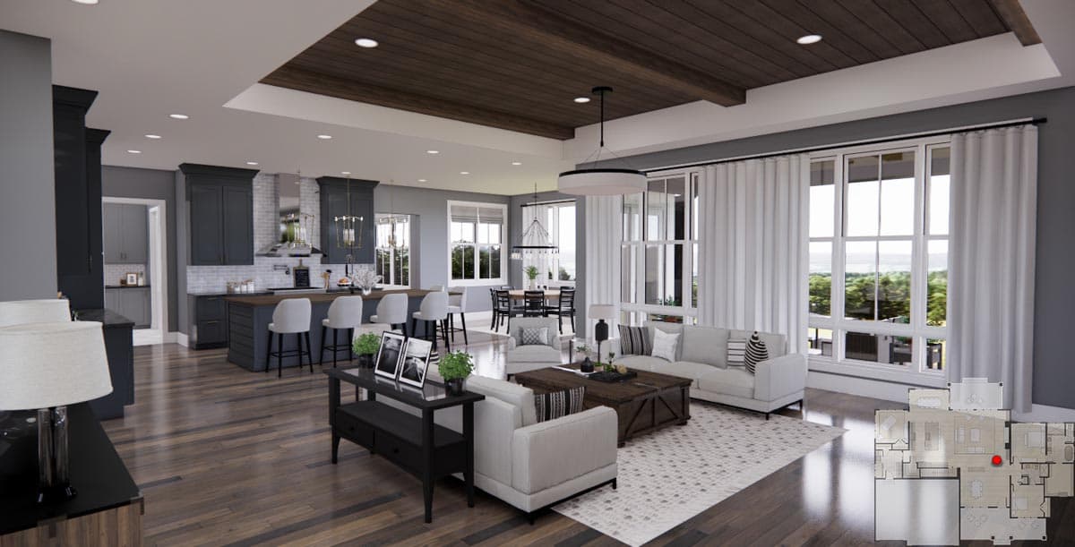 Plan 14754RK: 2600 Square Foot Rustic Traditional House Plan with 10-Foot-Deep Rear Porch - Image #12 - Cottage, Country, New American, Rustic, Traditional