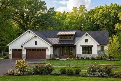 2544 Square Foot One-Story 2-Bed House Plan with Home Office