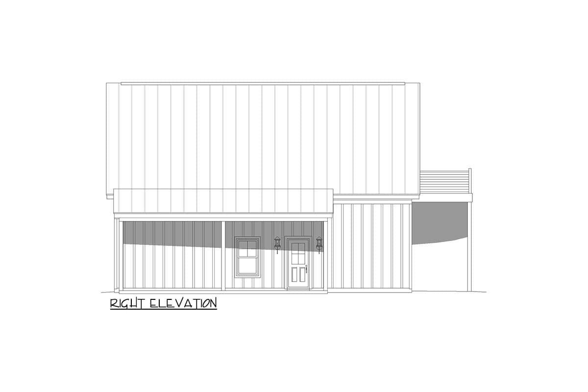 Plan 680123VR: 781 Square Foot Garage Apartment with Parking for Three Cars - Image #5 - Country, Traditional