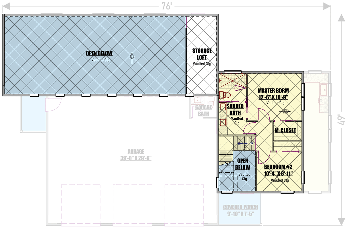 Plan 400016FTY: Modern House Plan with More Garage than Living Space - Floor Plan - 2nd Floor - Barndominium, Mid Century Modern, Modern