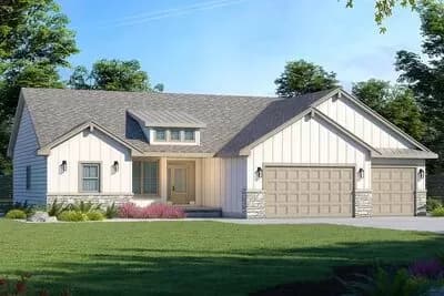3-Bed One-Story House Plan Under 1900 Square Feet with Optional Pocket Office