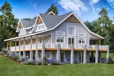 Country Cabin with Expansive Wraparound Deck and Optional Walkout Basement