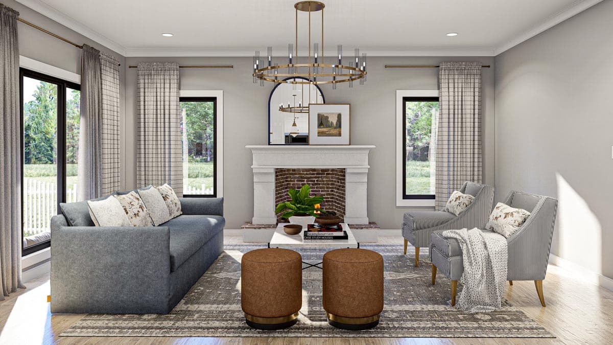 Plan 623239DJ: Colonial House Plan Under 2300 Square Feet with Home Office and 3 Upstairs Bedrooms - Image #9 - Colonial, Country, Traditional