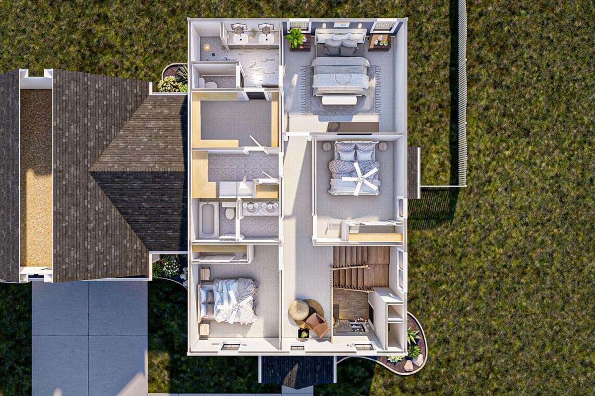 Plan 623239DJ: Colonial House Plan Under 2300 Square Feet with Home Office and 3 Upstairs Bedrooms - Image #21 - Colonial, Country, Traditional