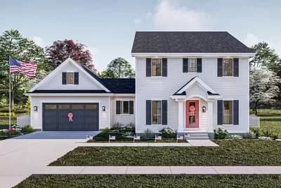 Colonial House Plan Under 2300 Square Feet with Home Office and 3 Upstairs Bedrooms