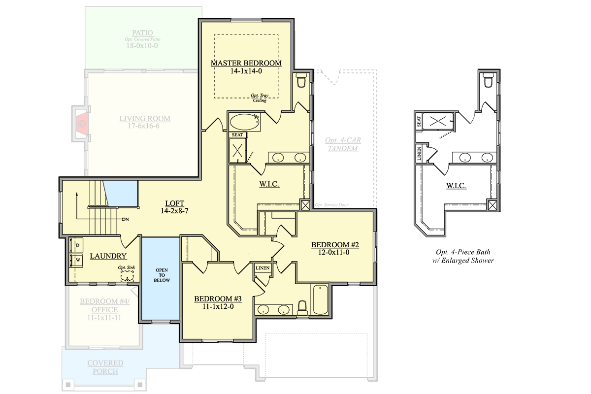 Plan 950005RWB: HomeBuilder's ProSpec Pack: 5 Versatile House Plans for Subdivisions & Developments - Floor Plan - 2nd Floor - Craftsman, Modern, Modern Farmhouse, New American, Northwest