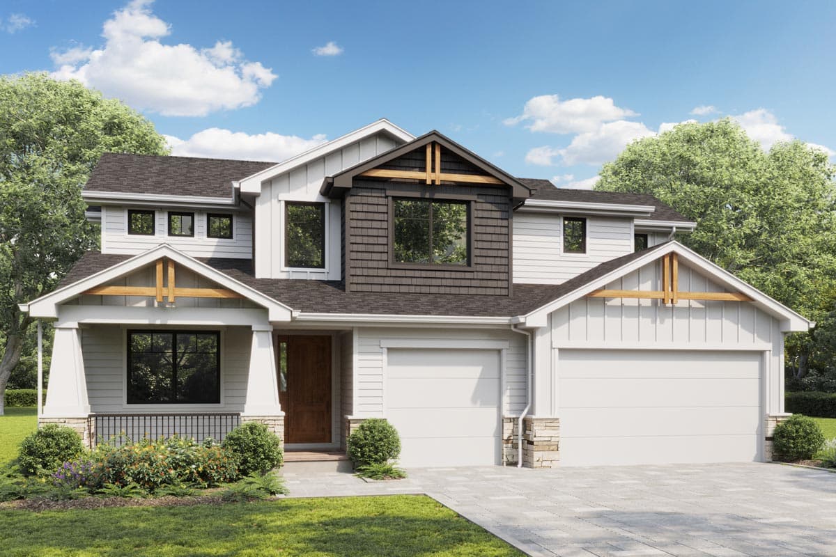 Plan 950005RWB: HomeBuilder's ProSpec Pack: 5 Versatile House Plans for Subdivisions & Developments - Image #4 - Craftsman, Modern, Modern Farmhouse, New American, Northwest