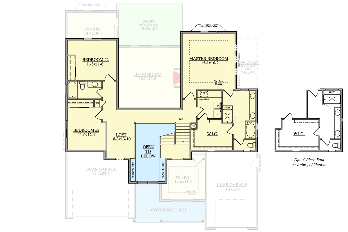 Plan 950008RWB: HomeBuilder's ProSpec Pack: 3 Versatile House Plans for Subdivisions & Developments - Floor Plan - 2nd Floor - Craftsman, Modern Farmhouse, New American