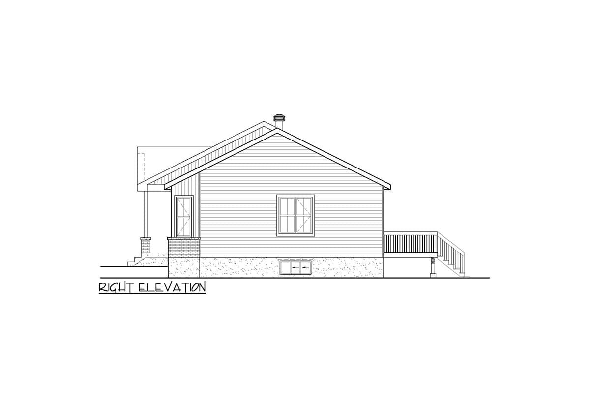 Plan 801125PM: 2-Bed Modern Farmhouse Cottage Plan Under 1000 Square Feet - Image #4 - Contemporary, Cottage, Craftsman, Modern Farmhouse, New American, Vacation