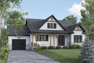 1611 Square Foot 3 Bed New American House Plan with Single Level Living