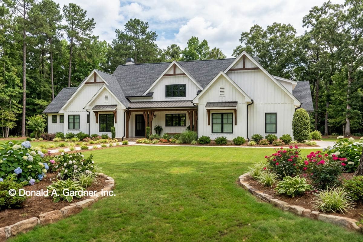 Plan 444397GDN: New American Farmhouse Plan Under 3400 Square Feet with Flex Room and 3 Porches - Image #1 - Country, Craftsman, Modern Farmhouse, New American