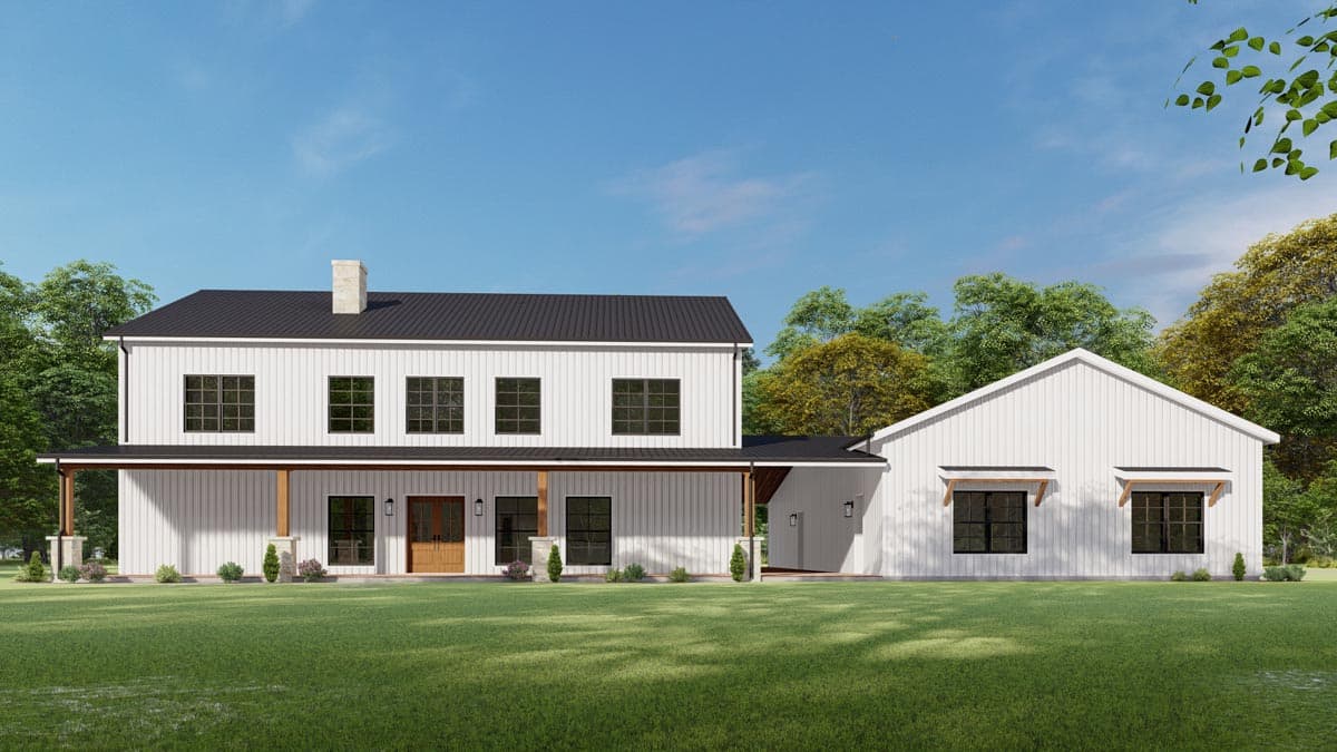 Plan 777058MTL: 4590 Sq Ft Barndominium Style House Plan with Apartment Behind 1090 Sq Ft Garage - Image #7 - Barndominium, Country, Rustic, Traditional