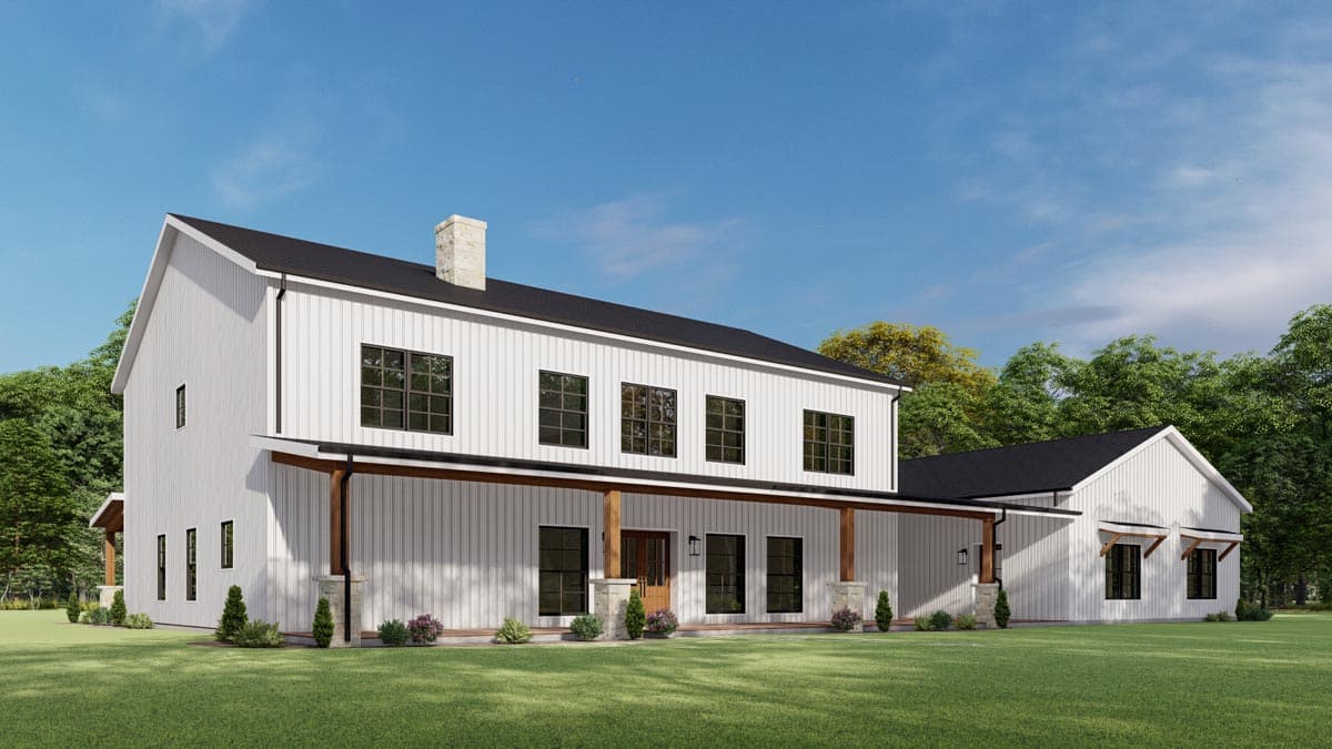 Plan 777058MTL: 4590 Sq Ft Barndominium Style House Plan with Apartment Behind 1090 Sq Ft Garage - Image #8 - Barndominium, Country, Rustic, Traditional