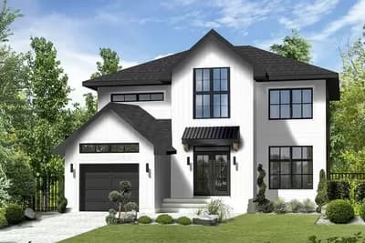 2-Story Contemporary House Plan with Office 