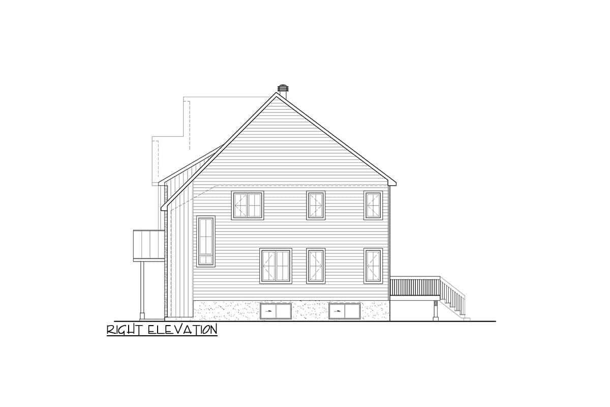 Plan 801131PM: 2-Story Transitional Duplex House Plan with Side By Side 1748 Square Foot 2 Bed Units  - Image #4 - New American, Transitional