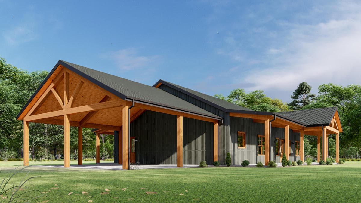 Plan 777061MTL: 1925 Square Foot Ranch with Metal Exterior and a Carport - Image #4 - Mountain, Northwest, Rustic