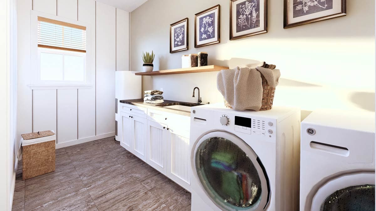 Plan 25031DH: 3-Bed Barndomium-Style Farmhouse Plan with Vaulted Living - 2460 Sq Ft - Image #10 - Barndominium, Country, Farmhouse, Modern Farmhouse, Rustic, Traditional