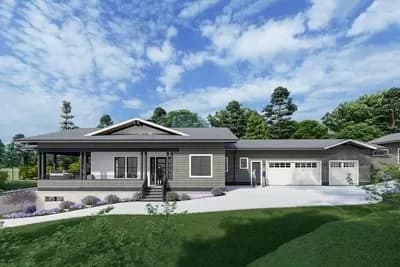 3-Bed Ranch for Front Sloping Lot