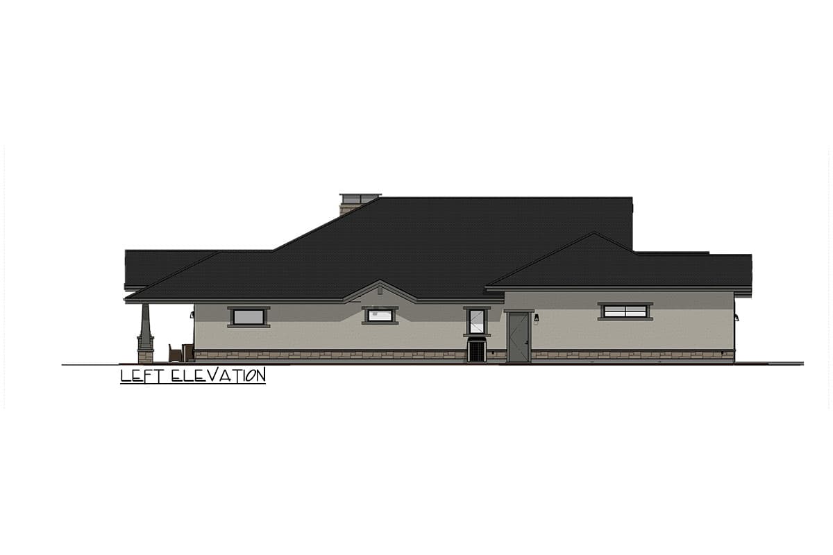 Plan 64537SC: 3-Bed Rustic Ranch Plan with Exposed Beams Defining the Living Spaces - Image #17 - Mountain, Prairie, Ranch, Rustic