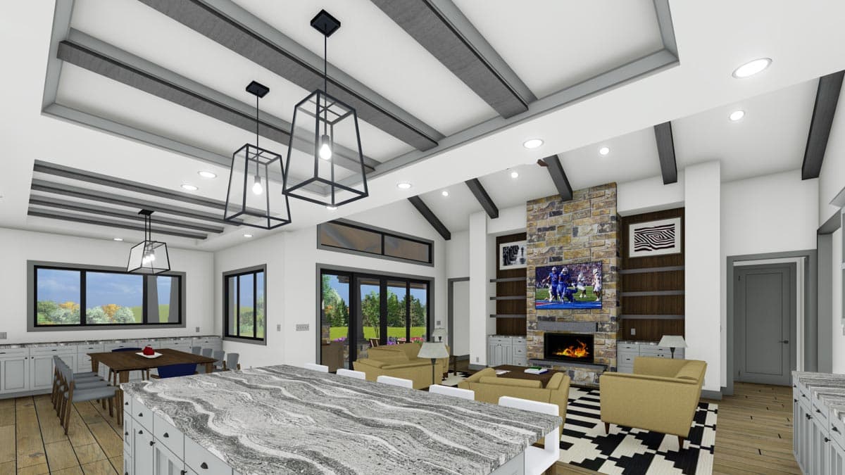 Plan 64537SC: 3-Bed Rustic Ranch Plan with Exposed Beams Defining the Living Spaces - Image #12 - Mountain, Prairie, Ranch, Rustic