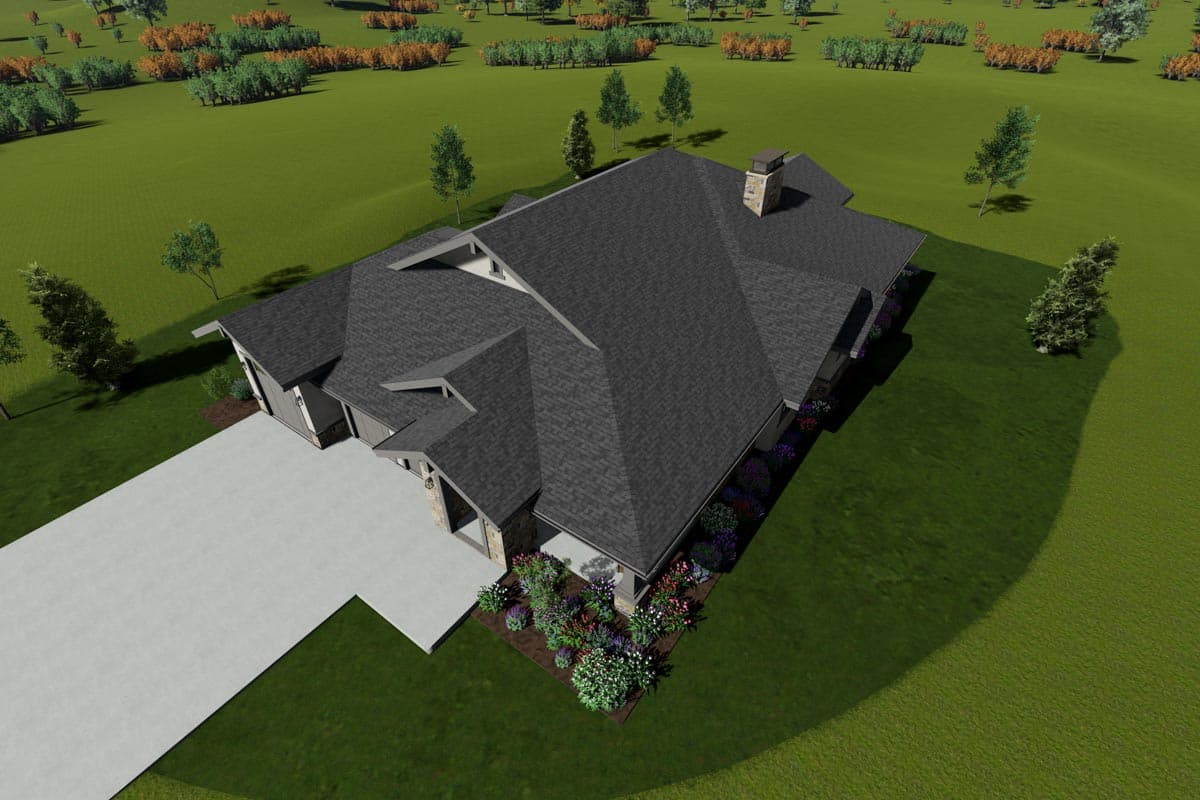 Plan 64537SC: 3-Bed Rustic Ranch Plan with Exposed Beams Defining the Living Spaces - Image #15 - Mountain, Prairie, Ranch, Rustic
