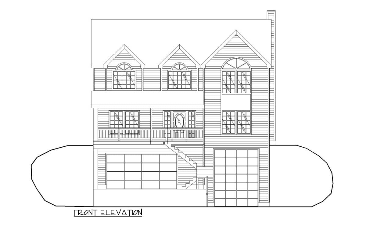 Plan 35143GH: 4-Bedroom Country Mountain House Plan with Walkout Garage - Image #2 - Country, Mountain
