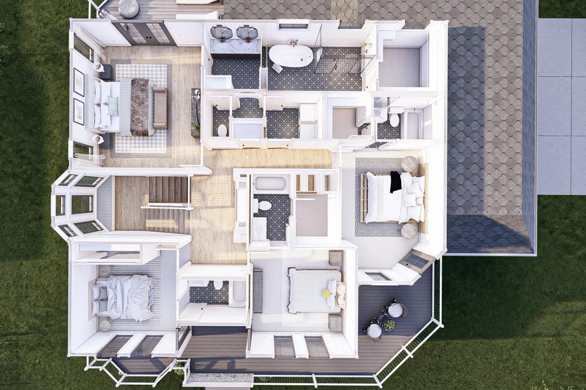 Plan 623240DJ: Contemporary Victorian House Plan Under 3200 Square Feet with 4 Ensuite Bedrooms - Image #27 - Country, Traditional, Victorian